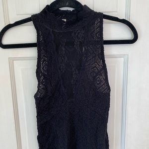 Free People black, sheer tank top